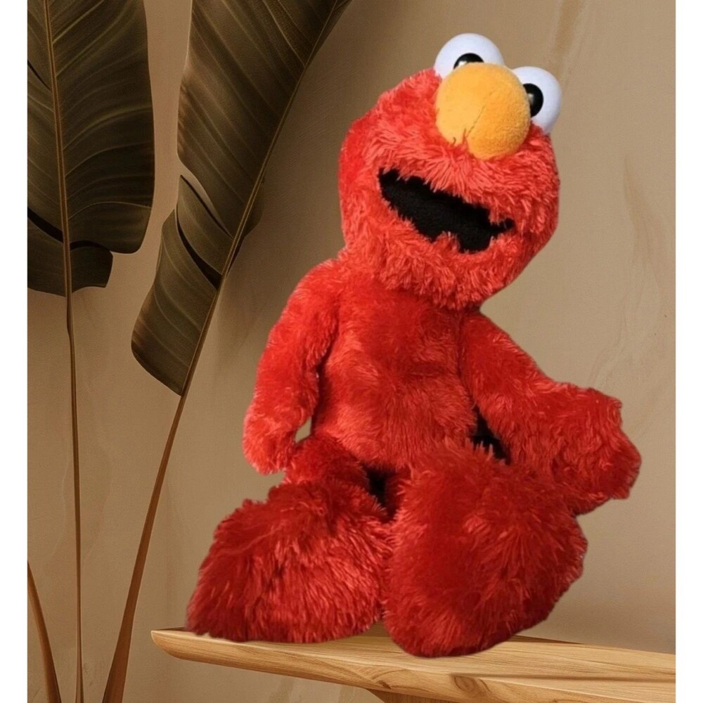 Elmo Sesame Street Red Plush Stuffed Animal Toy 13" Tall Huggable Monster Talks